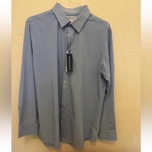 NWT Mizzen+Main XL Trim Fit Button Up Blue Check Dress Shirt